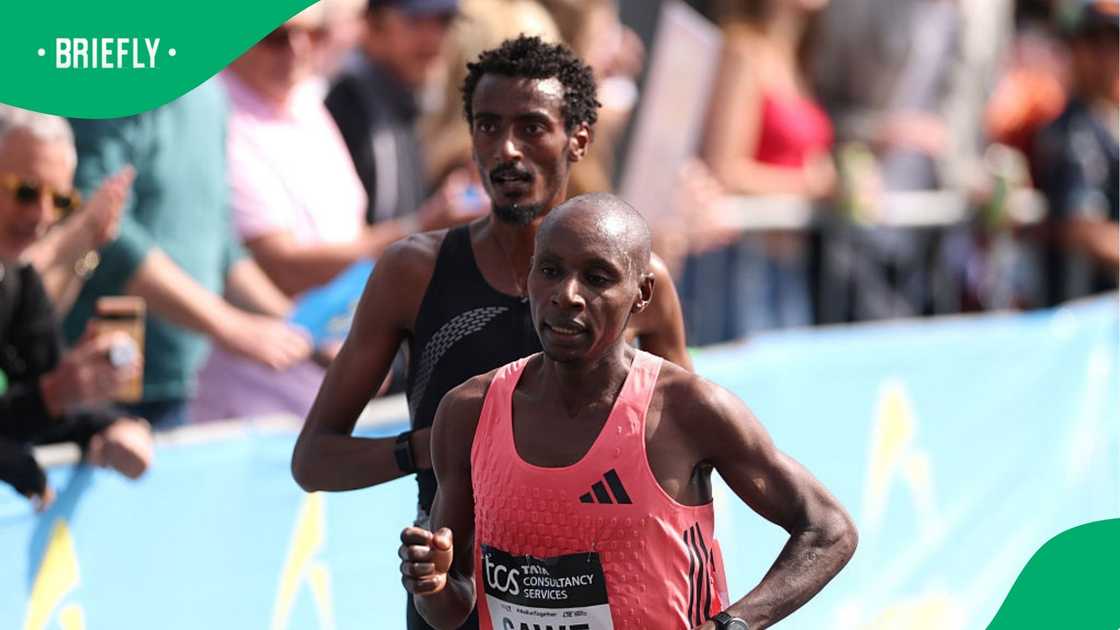 Image of Sabastian Sawe and Yomif Kejelcha’s at the London Marathon Image of Sabastian Sawe and Yomif Kejelcha’s at the London Marathon