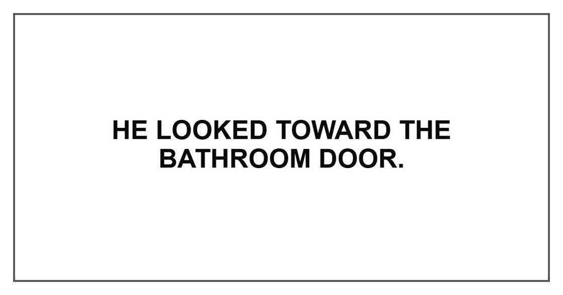 He looked toward the bathroom door. He looked toward the bathroom door.