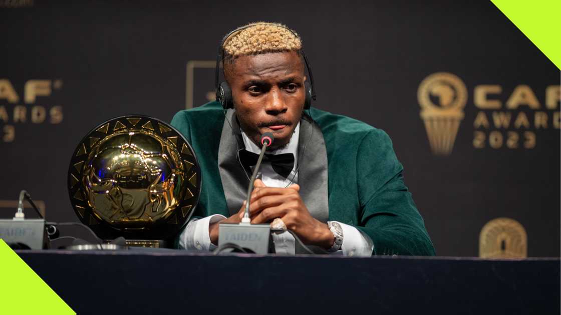 Victor Osimhen with the CAF award Victor Osimhen with the CAF award