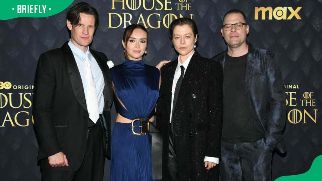 Matt Smith, Olivia Cooke, Emma D'Arcy and Ryan Condal (L-R) at the 2024 premiere of House of the Dragon Matt Smith, Olivia Cooke, Emma D'Arcy and Ryan Condal (L-R) at the 2024 premiere of House of the Dragon