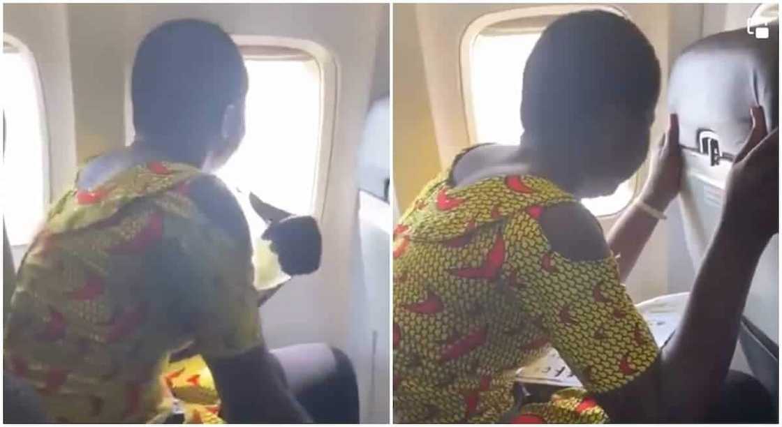 Photos of an air passenger terrified midflight.