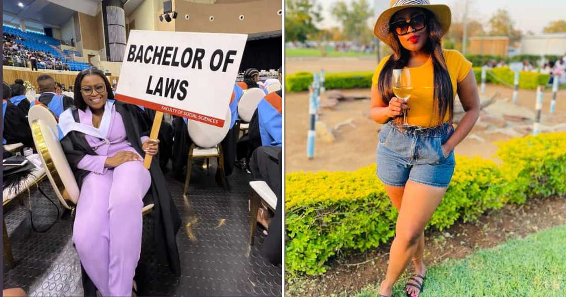 A woman celebrated her law degree with peeps online. A woman celebrated her law degree with peeps online.