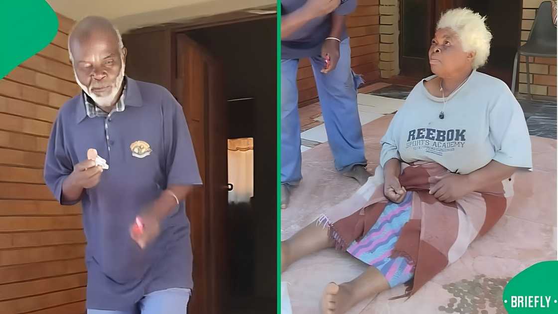 An elderly couple's sweet interaction warmed the hearts of many.