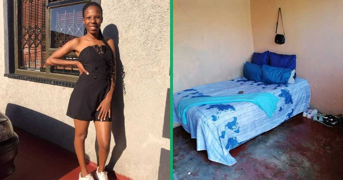 The young lady transformed her bedroom and posted pics of the space online The young lady transformed her bedroom and posted pics of the space online