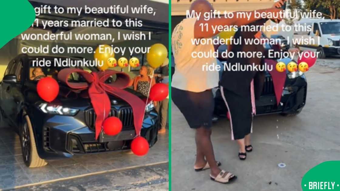 A romantic husband wowed Mzansi when he gifted his wife a luxurious new whip to celebrate 11 years of marriage A romantic husband wowed Mzansi when he gifted his wife a luxurious new whip to celebrate 11 years of marriage
