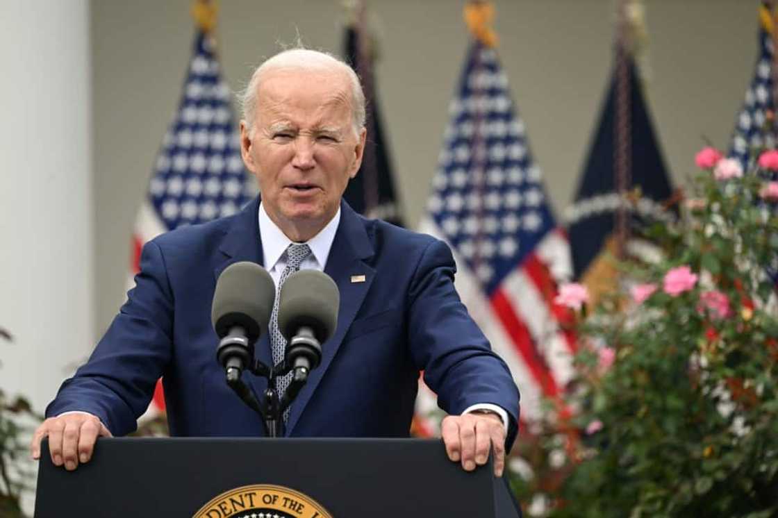 US President Joe Biden speaks at the White House US President Joe Biden speaks at the White House