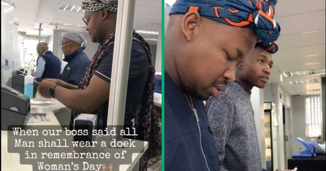 Men wore doeks to celebrate Women's Day Men wore doeks to celebrate Women's Day