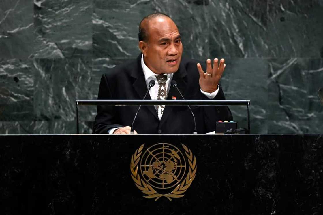 Kiribati President Taneti Maamau, seen here in 2019, said his nation was quitting the Pacific Islands Forum