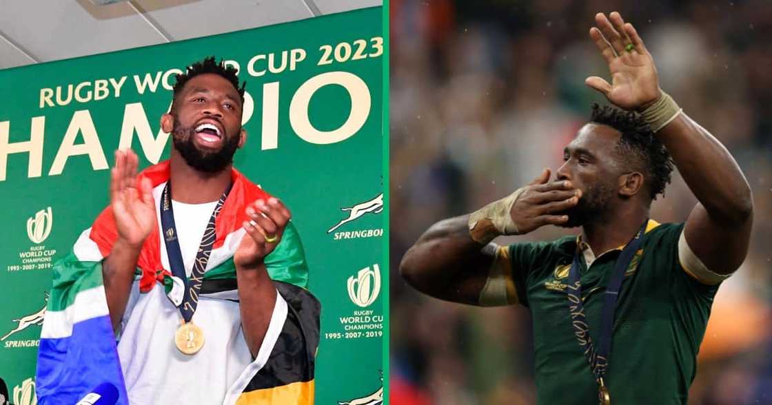 Siya Kolisi has been looking after his children Siya Kolisi has been looking after his children