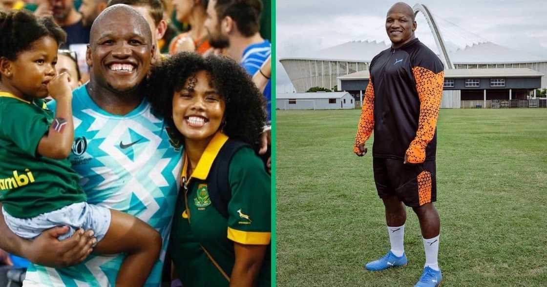 Springboks' player Bongi Mbonambi showed his appreciation to his wife Anastacia Springboks' player Bongi Mbonambi showed his appreciation to his wife Anastacia
