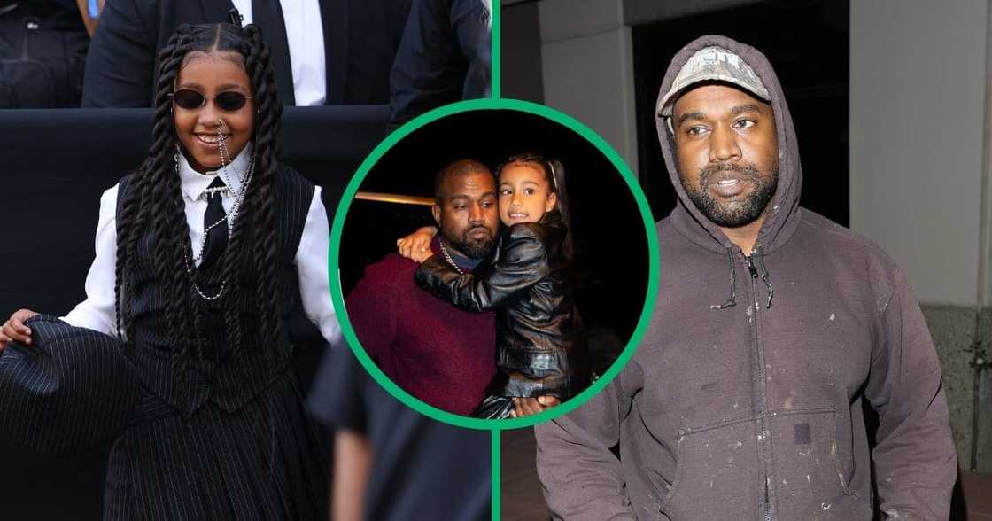 North West at Paris Fashion Week and her father Kanye West in Los Angeles, California, sharing picture in New York City. North West at Paris Fashion Week and her father Kanye West in Los Angeles, California, sharing picture in New York City.