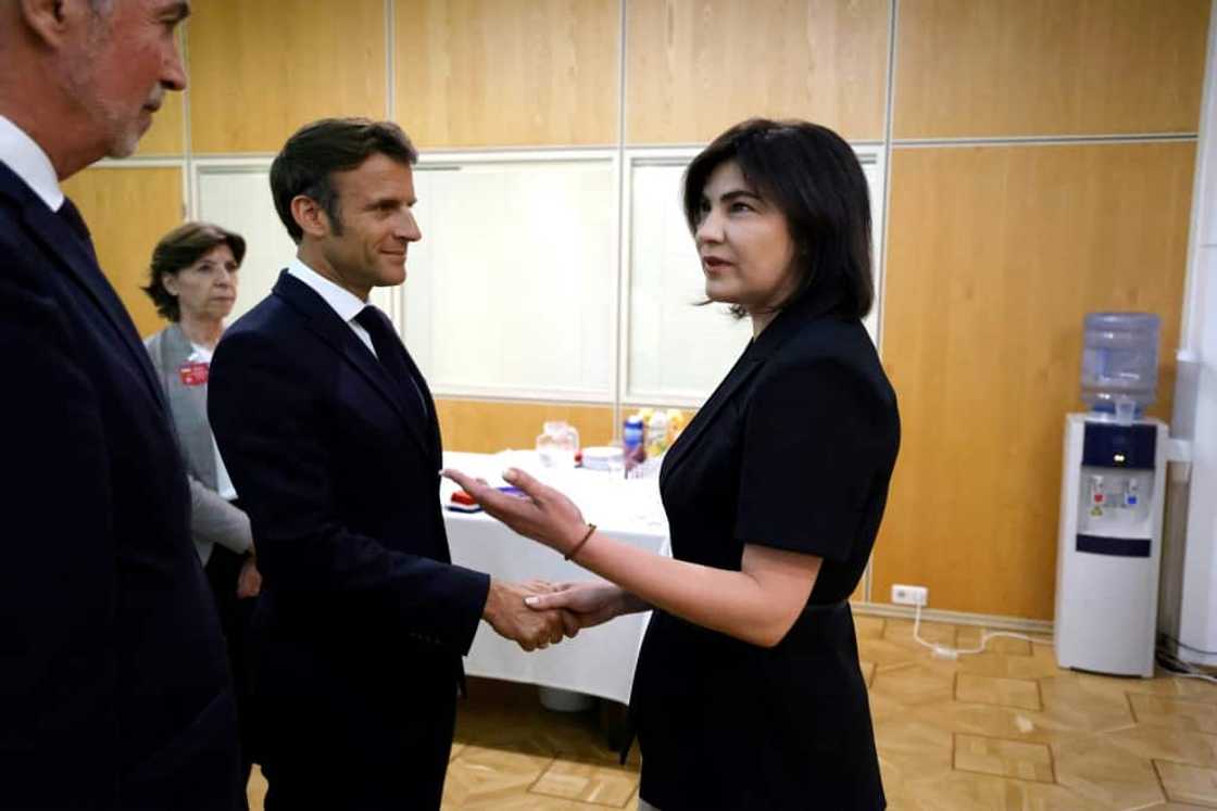 Ukraine's Prosecutor General Iryna Venediktova, who was recently sacked, meets French President Emmanuel Macron at the French embassy in Kyiv in June 2022 Ukraine's Prosecutor General Iryna Venediktova, who was recently sacked, meets French President Emmanuel Macron at the French embassy in Kyiv in June 2022