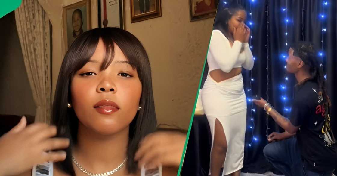 Lady surprised by engagement Lady surprised by engagement