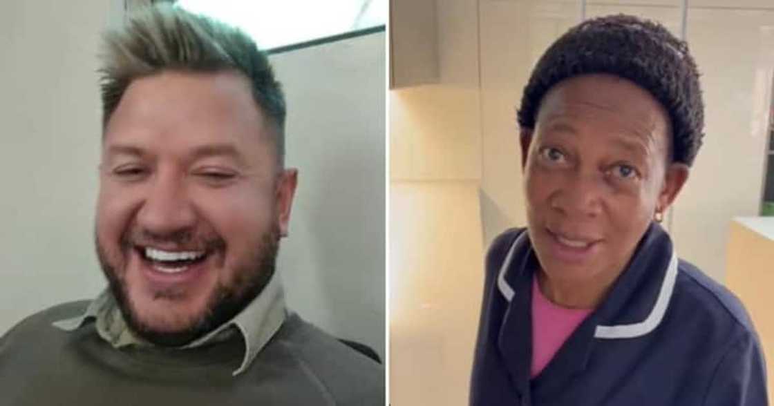 Malcolm Wentzel and his domestic worker Thembi Malcolm Wentzel and his domestic worker Thembi