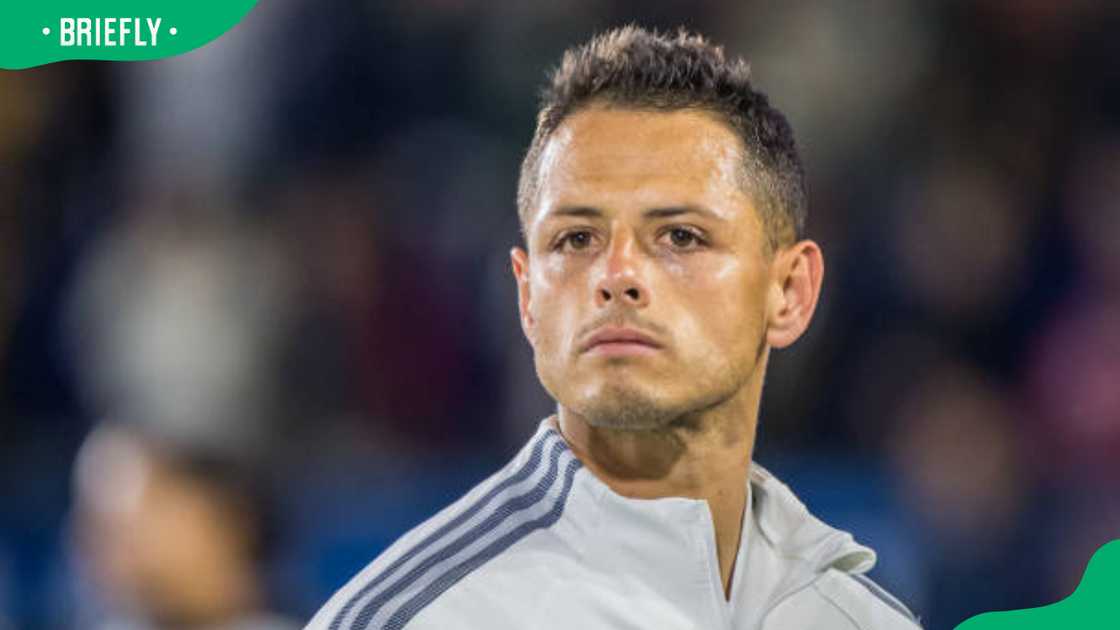 Javier Hernández prior to the Los Angeles Galaxy's MLS match Javier Hernández prior to the Los Angeles Galaxy's MLS match