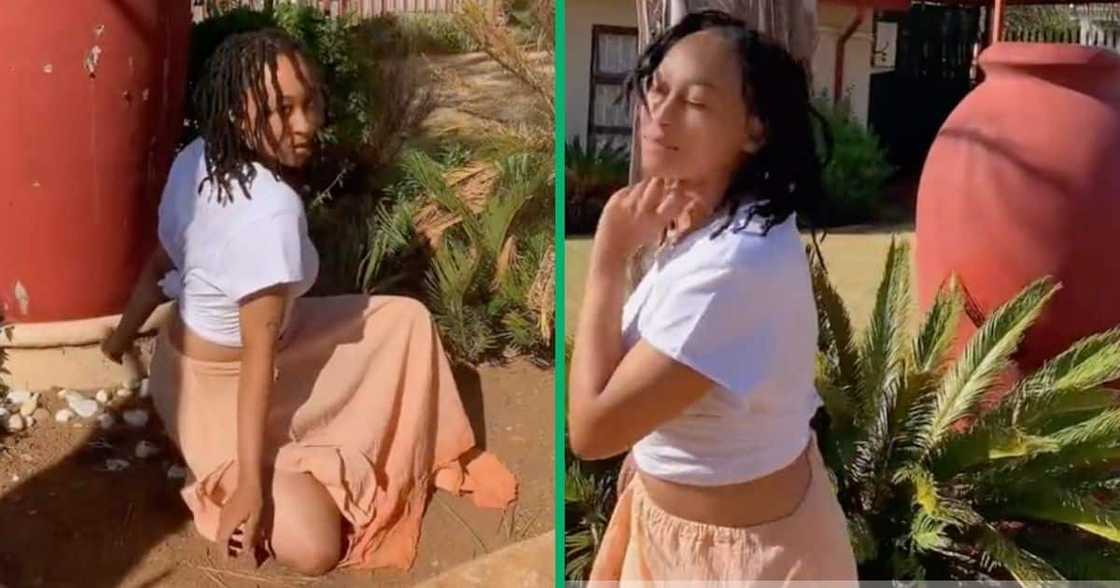 Young woman pokes fun at government. Young woman pokes fun at government.