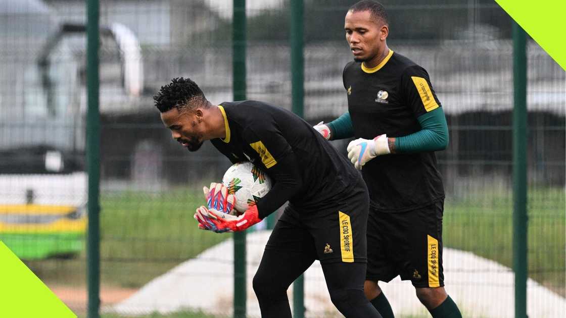 Veli Mothwa could lose his place in South Africa's starting lineup against South Sudan in the AFCON 2025 qualifiers on Tuesday. Photo: Sia Kambou. Veli Mothwa could lose his place in South Africa's starting lineup against South Sudan in the AFCON 2025 qualifiers on Tuesday. Photo: Sia Kambou.