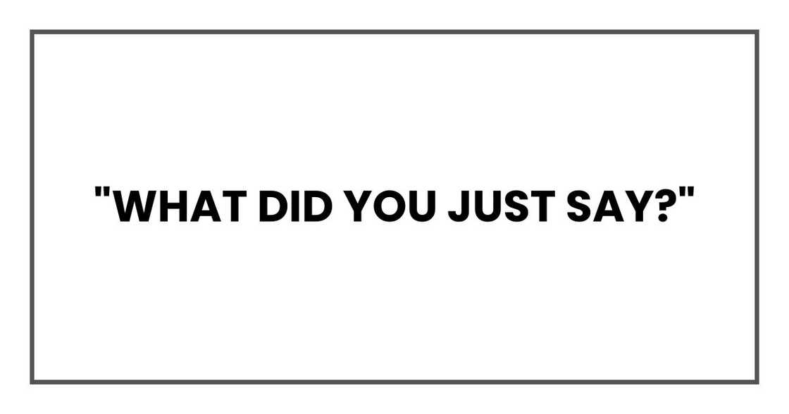"What did you just say?"