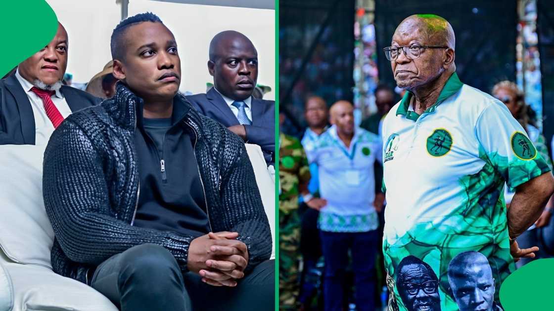 Duduzane Zuma slammed MK Party members protesting outside Jacob Zuma's Nkandla house Duduzane Zuma slammed MK Party members protesting outside Jacob Zuma's Nkandla house