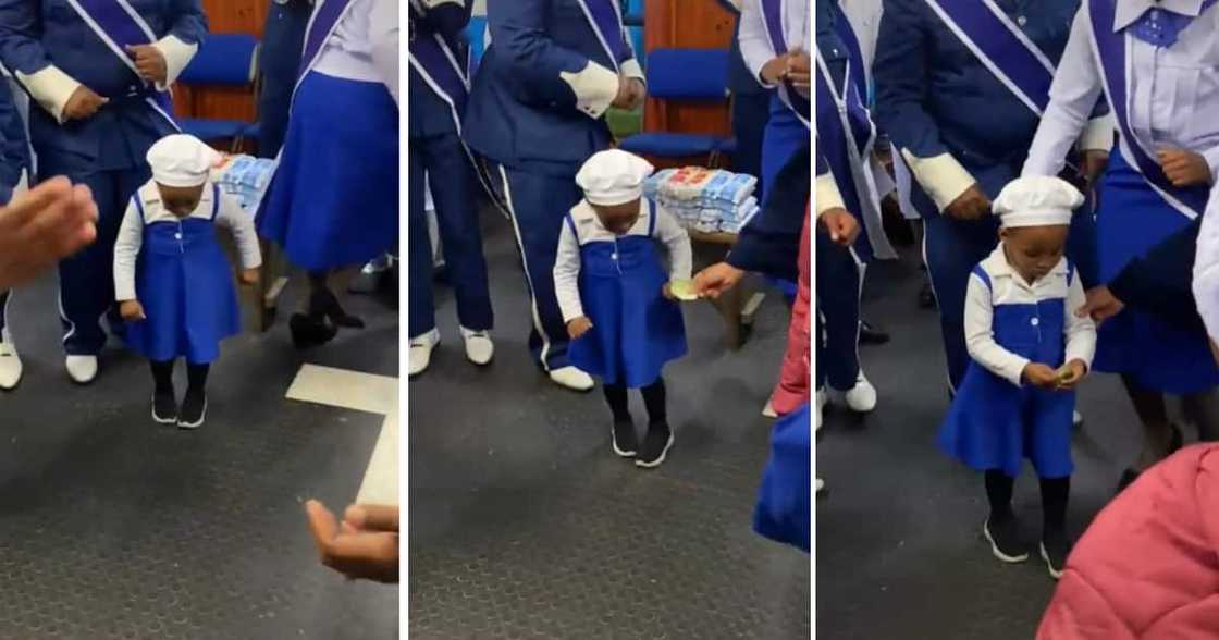 A clip of an endearing child in an adorable church uniform wowed peeps A clip of an endearing child in an adorable church uniform wowed peeps