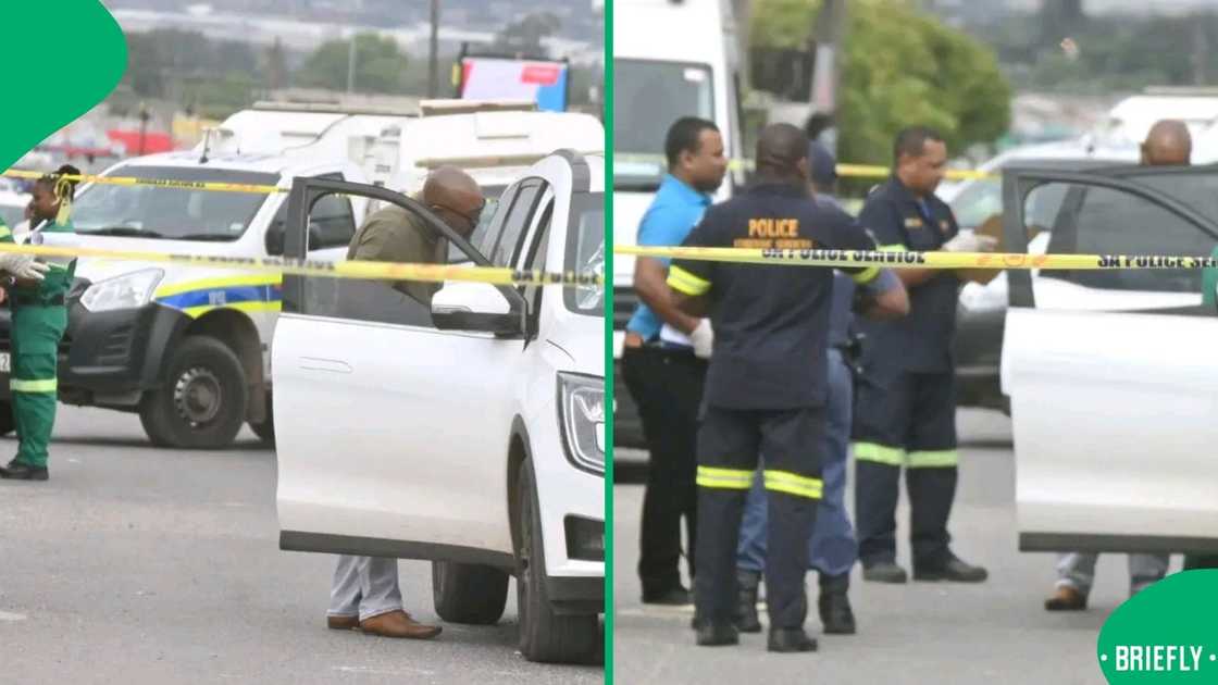 Police combing the scene of the murder. Police combing the scene of the murder.