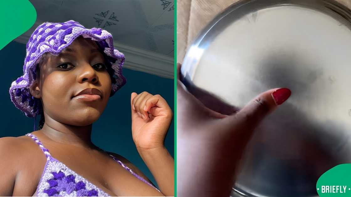 TikTok photos of woman and a Takealot pot TikTok photos of woman and a Takealot pot