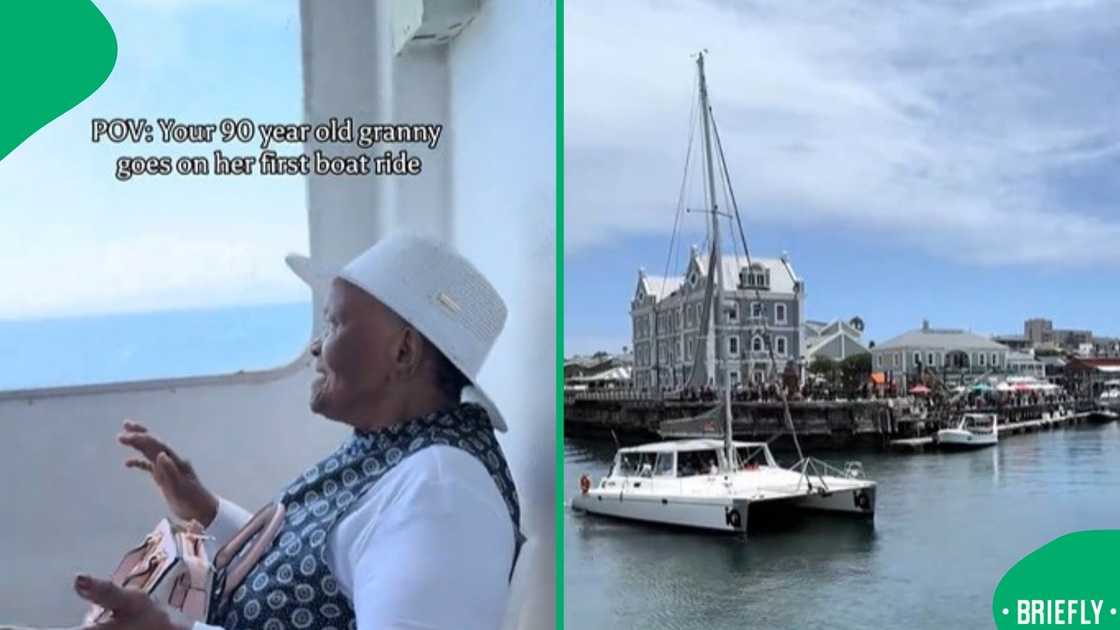 The screenshot on the right showed the ocean and yacht views from the boat The screenshot on the right showed the ocean and yacht views from the boat