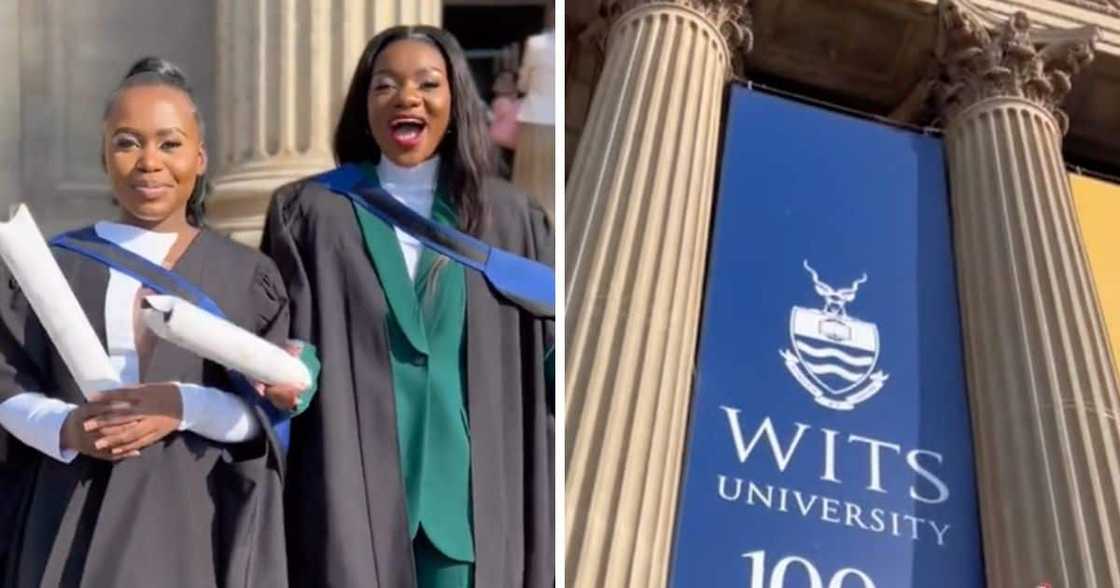 Besties celebrate graduating together. Besties celebrate graduating together.