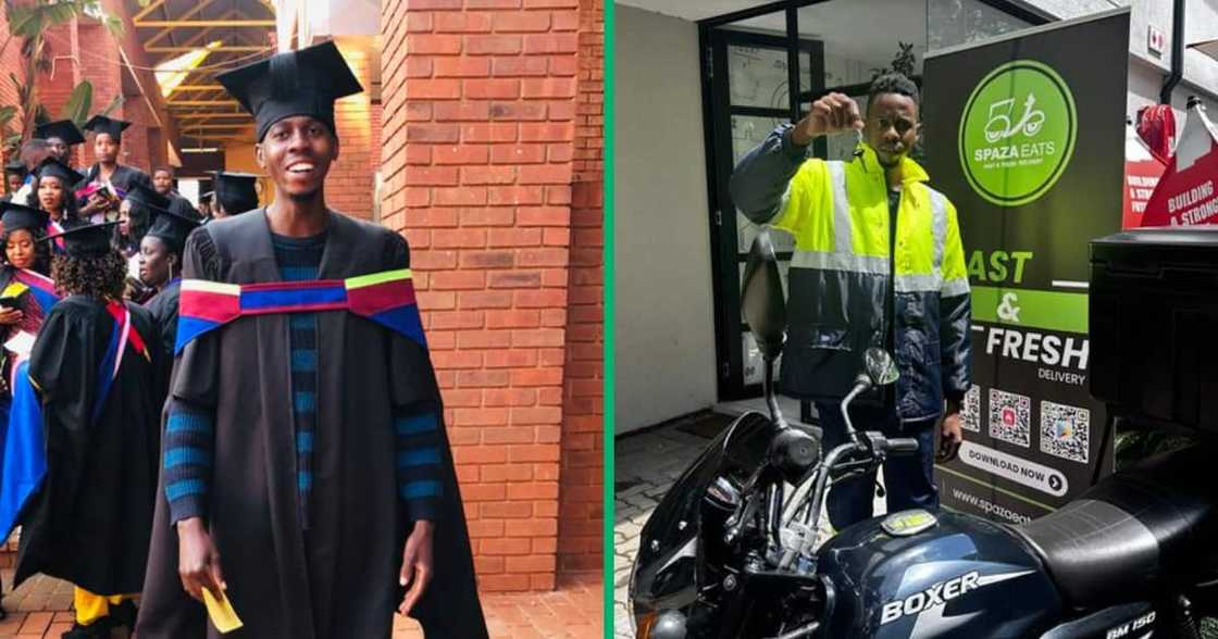 A young man with a postgraduate degree has become a food delivery driver in Pretoria A young man with a postgraduate degree has become a food delivery driver in Pretoria