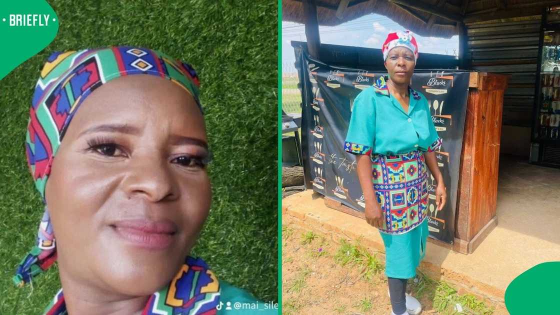 A domestic worker in South Africa posed for a picture on Facebook. A domestic worker in South Africa posed for a picture on Facebook.