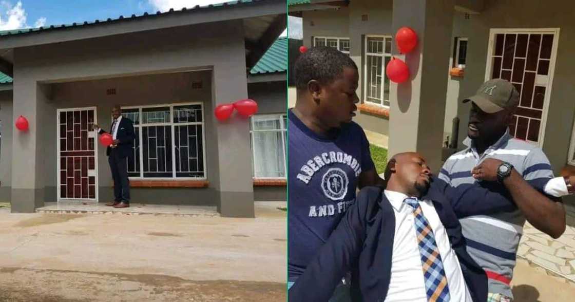 A Kalenjin man from Moiben faints after his wife surprises him with house.