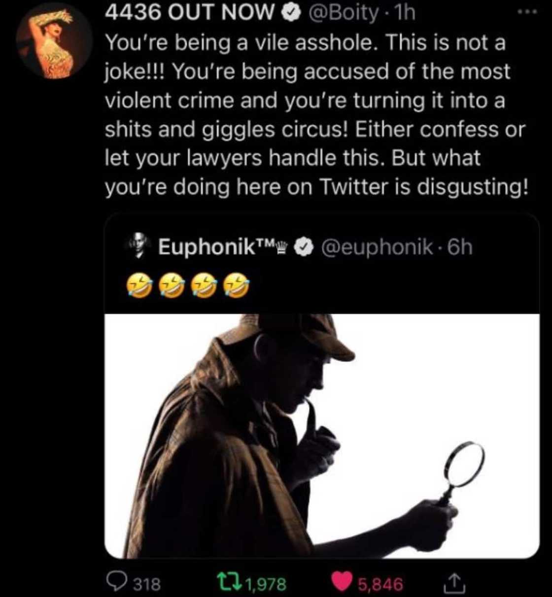 Boity Slams Euphonik and Calls Him Disgusting for His Behaviour Online Boity Slams Euphonik and Calls Him Disgusting for His Behaviour Online