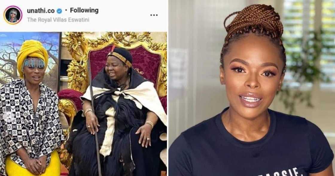 Unathi Nkayi took a pic with the Queen Mother of Eswatini Unathi Nkayi took a pic with the Queen Mother of Eswatini