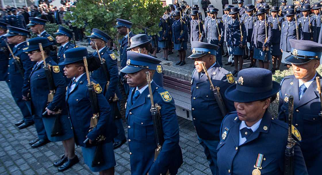A picture of members of the South African Police Service