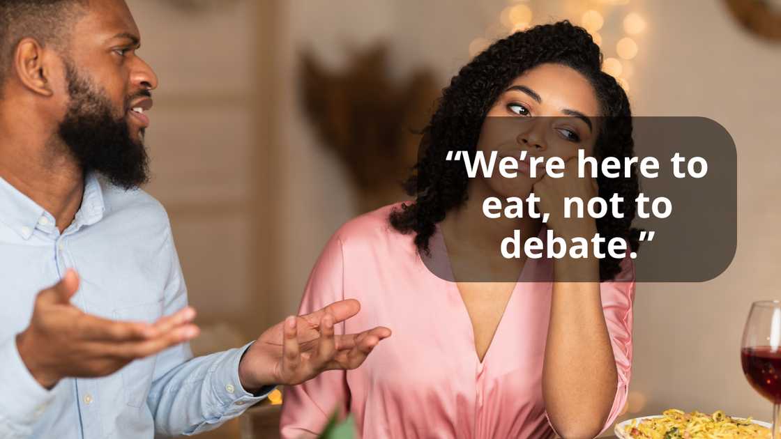 A couple arguing at the dinner table A couple arguing at the dinner table