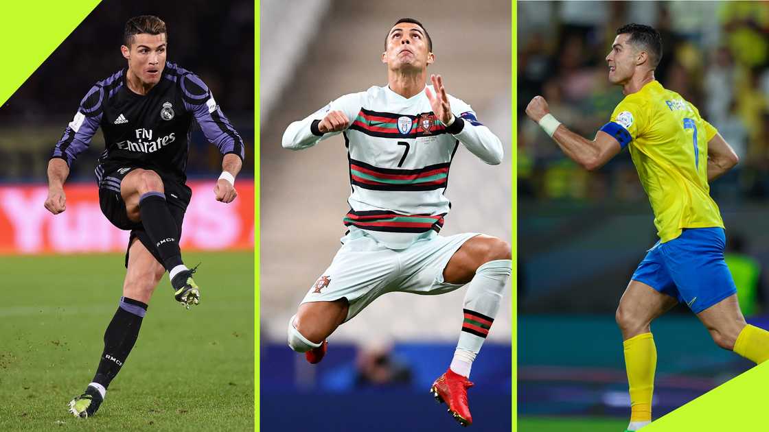 Cristiano Ronaldo's remarkable 901 career goals make him football's most prolific player of all time. Photos by Matt Roberts, Franck Fife and Yasser Bakhsh.