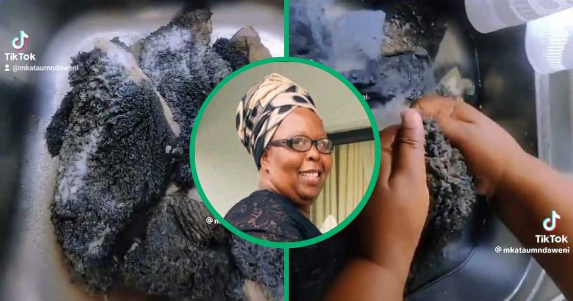 A gogo posted a video of a mogodu cleaning hack A gogo posted a video of a mogodu cleaning hack