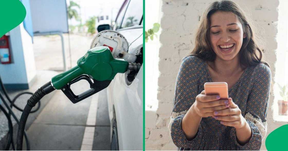 A woman pranked her dad about putting a diesel in her care istead of petrol.