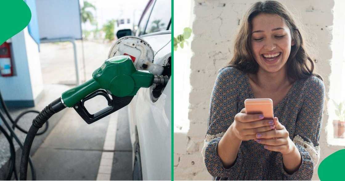A woman pranked her dad about putting a diesel in her care istead of petrol. A woman pranked her dad about putting a diesel in her care istead of petrol.