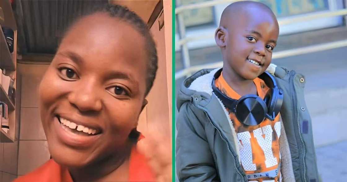 A TikTok video shows a little boy folding his towel. A TikTok video shows a little boy folding his towel.