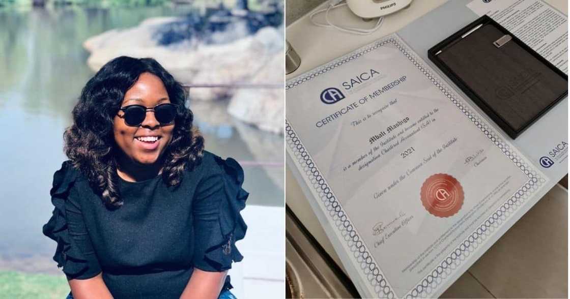 Chartered Accountant Mbali Mashigo has just inspired her social media users. Image: Facebook/Twitter