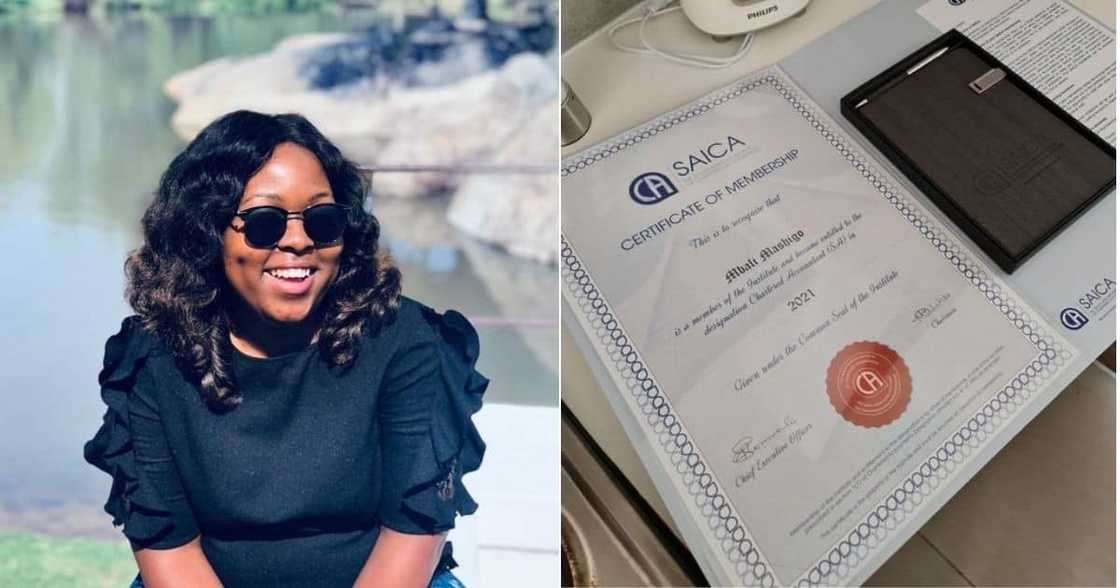 Chartered Accountant Mbali Mashigo has just inspired her social media users. Image: Facebook/Twitter Chartered Accountant Mbali Mashigo has just inspired her social media users. Image: Facebook/Twitter