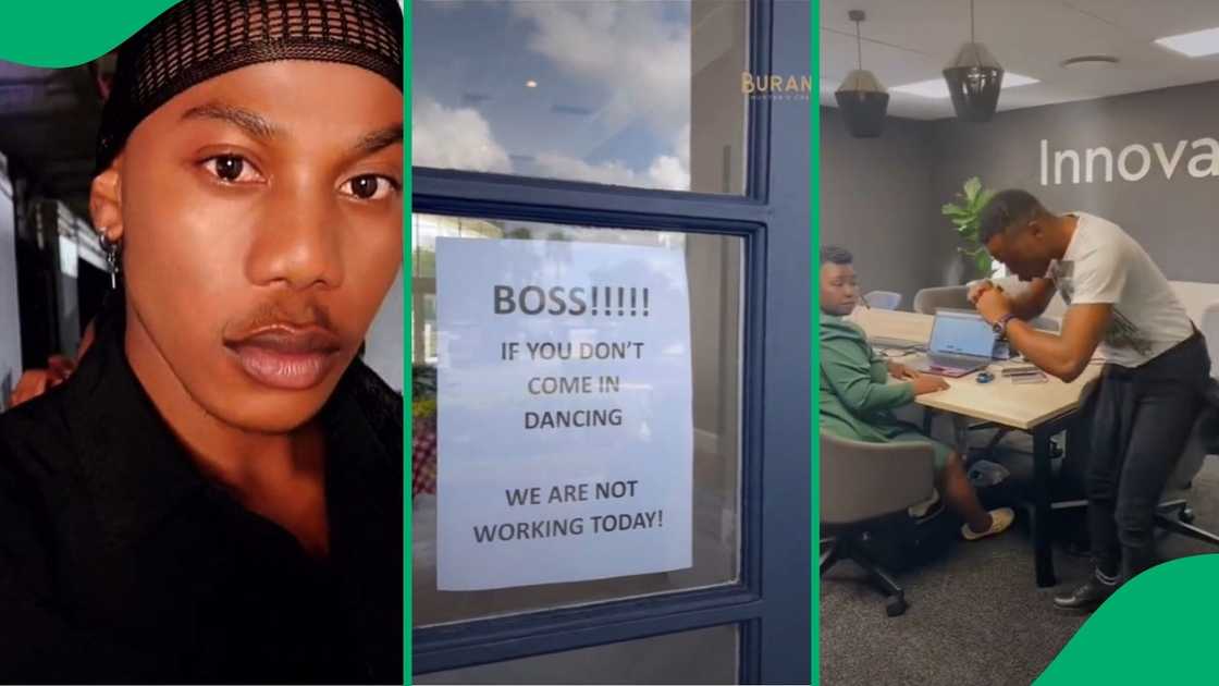 SA reacts to boss dancing in the office after a dare SA reacts to boss dancing in the office after a dare