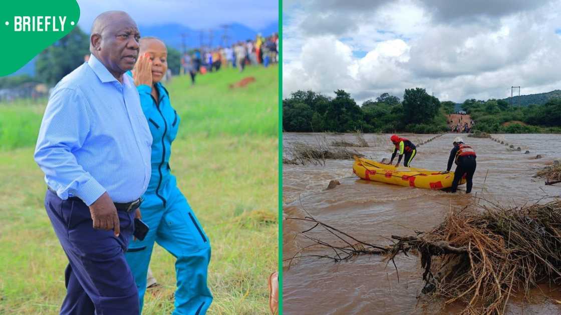 President Cyril Ramaphosa visited flood-hit Giyani in the Mopani district of Limpopo President Cyril Ramaphosa visited flood-hit Giyani in the Mopani district of Limpopo