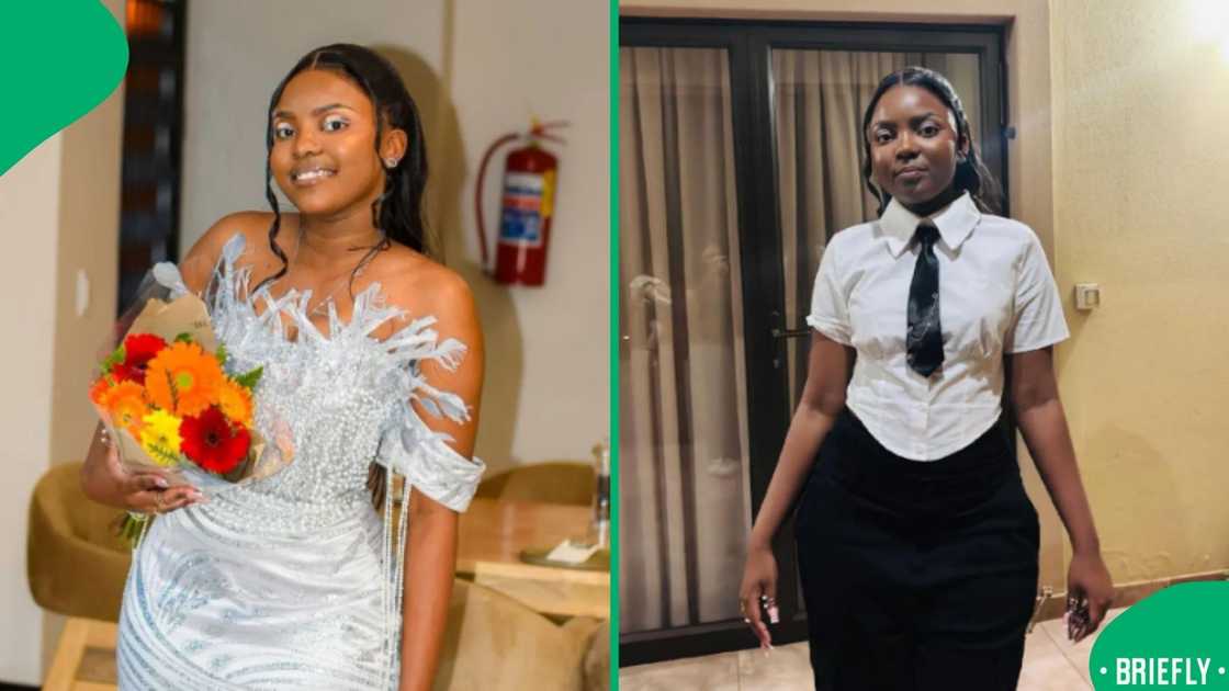 A beautiful moment capturing the learner’s full matric look, combining elegance with youthful flair, went viral on social media