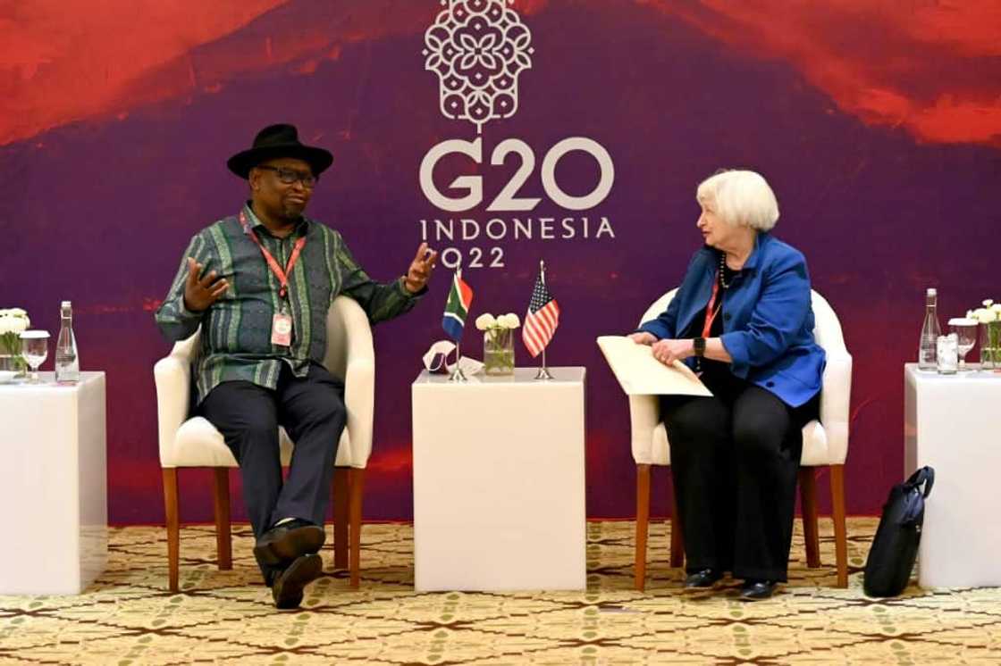 Yellen held bilateral meetings with counterparts from Indonesia, Saudi Arabia, South Africa, Australia, Singapore and Turkey, the Treasury said Yellen held bilateral meetings with counterparts from Indonesia, Saudi Arabia, South Africa, Australia, Singapore and Turkey, the Treasury said