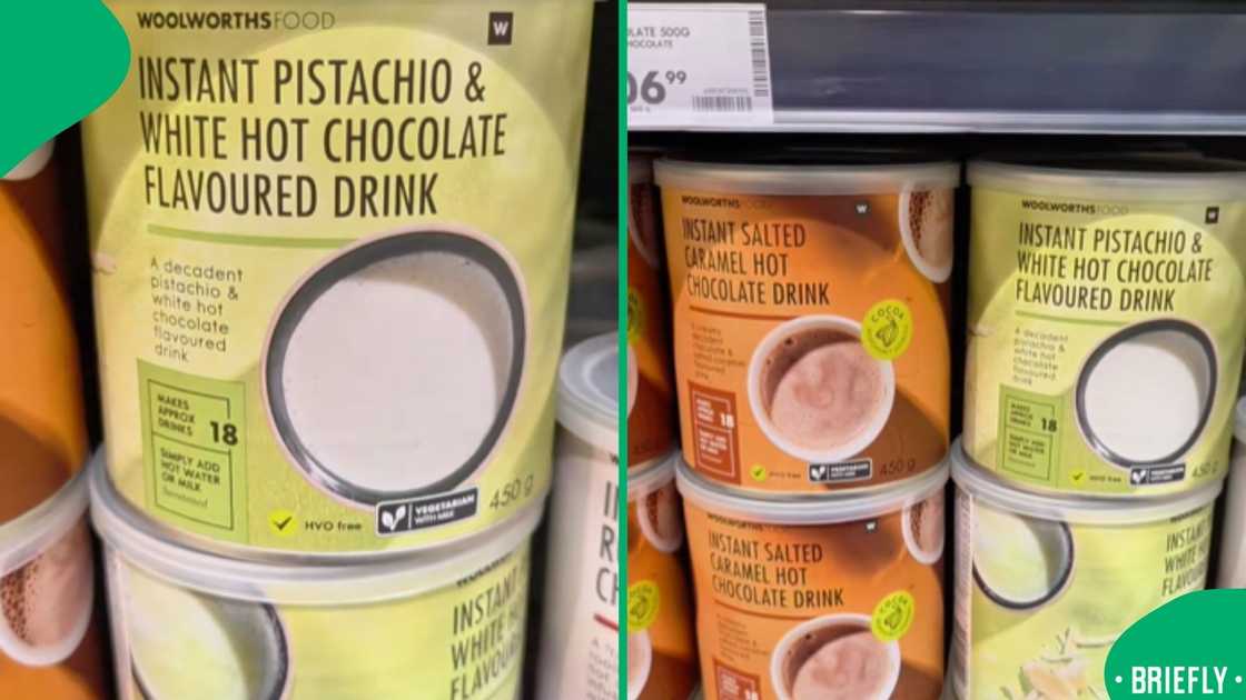 Woolworths instant pistachio and white hot chocolate drinks stunned many at the price of R106