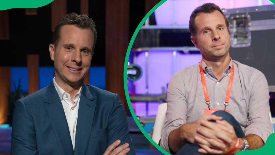 Jamie Siminoff on ABC's Shark Tank season ten (L). Jamie Sminoff at the Altice Arena in Lisbon, Portugal (R).