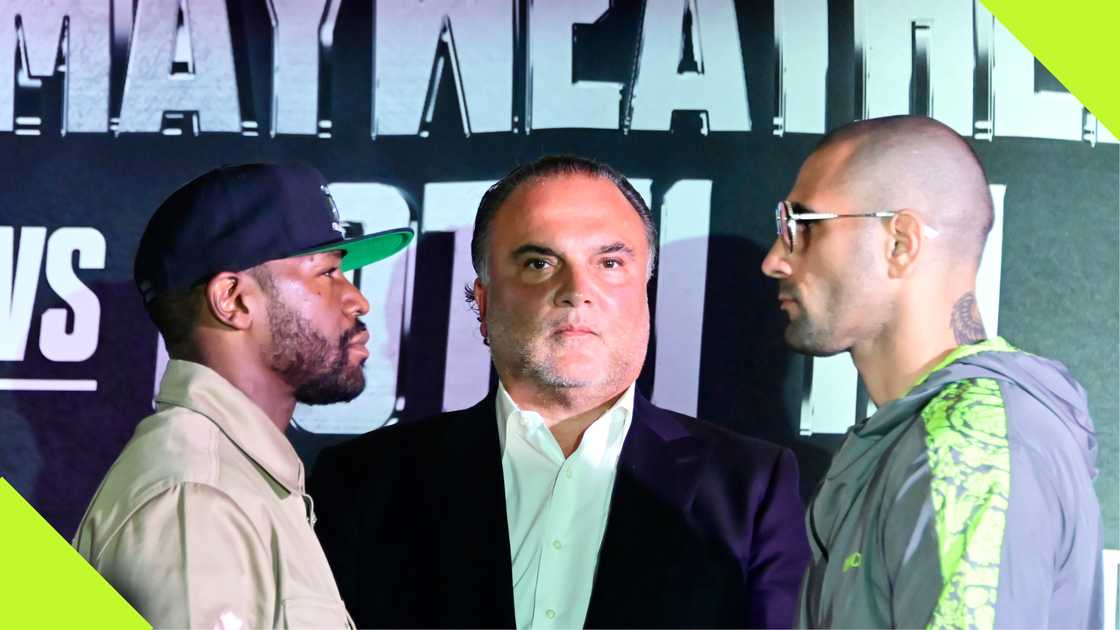 Floyd Mayweather faces off against John Gotti III.