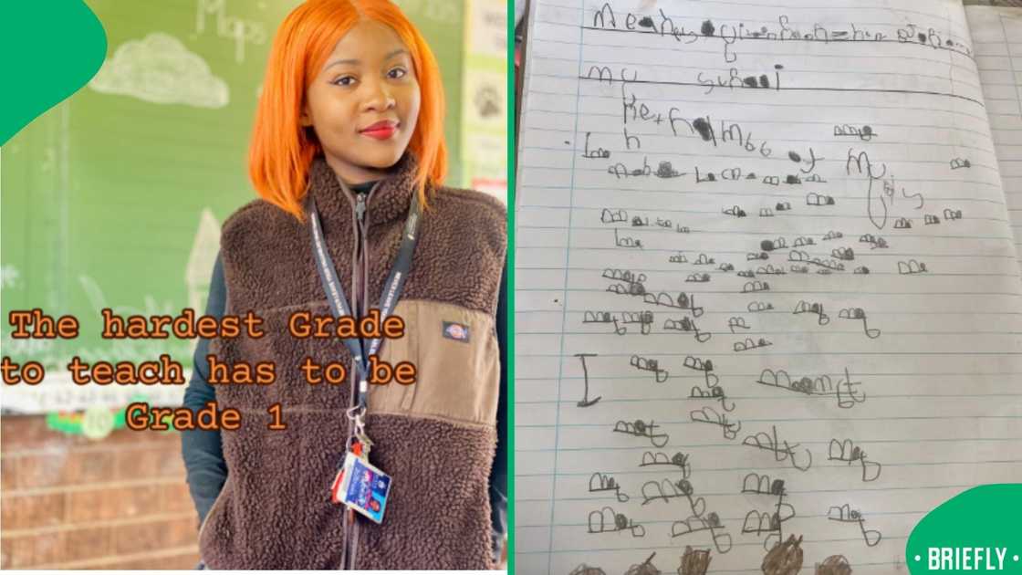 The picture on the right showed her learner's work